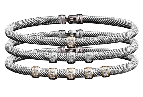 Milanese Mesh Bangles Diamond Slides