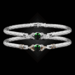 303 Lab Created Emerald Caerleon two Natura Bangle Bracelet