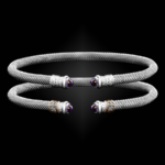 201 Amethyst Milanese Mesh Elegante Cuff Bracelet