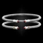 201 Garnet Milanese Mesh Elegante Cuff Bracelet