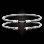 201 Lab Created Ruby Milanese Mesh Elegante Cuff Bracelet
