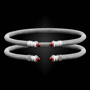 201 Lab Created Ruby Milanese Mesh Elegante Cuff Bracelet