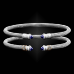 201 Lab Created Sapphire Milanese Mesh Elegante Cuff Bracelet