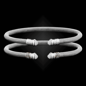 201 Mother of Pearl Milanese Mesh Elegante Cuff Bracelet