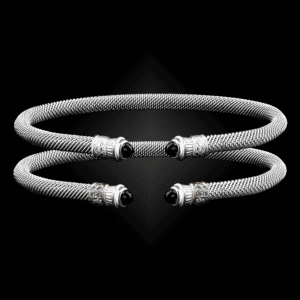 201 Onyx Black Milanese Mesh Elegante Cuff Bracelet