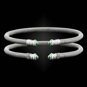 201 Peridot Milanese Mesh Elegante Cuff Bracelet