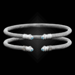 201 Sky Blue Topaz Milanese Mesh Elegante Cuff Bracelet