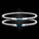 201 Reconstituted Turquoise Milanese Mesh Elegante Cuff Bracelet