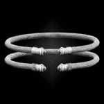 201 White Topaz Milanese Mesh Elegante Cuff Bracelet