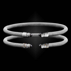 202 Amethyst Milanese Mesh Classica Cuff Bracelet