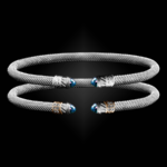 202 Blue Topaz Milanese Mesh Classica Cuff Bracelet