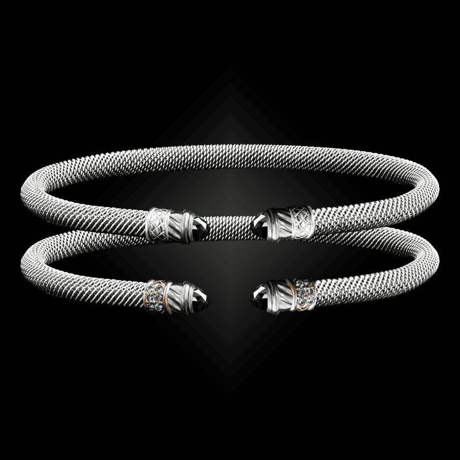 202 Lab Created Emerald Milanese Mesh Classica Cuff Bracelet