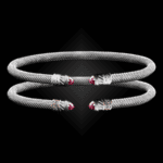 202 Lab Created Pink Sapphire Milanese Mesh Classica Cuff Bracelet