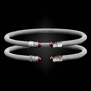 202 Lab Created Ruby Milanese Mesh Classica Cuff Bracelet