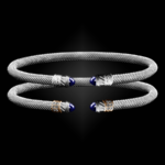 202 Lab Created Sapphire Milanese Mesh Classica Cuff Bracelet