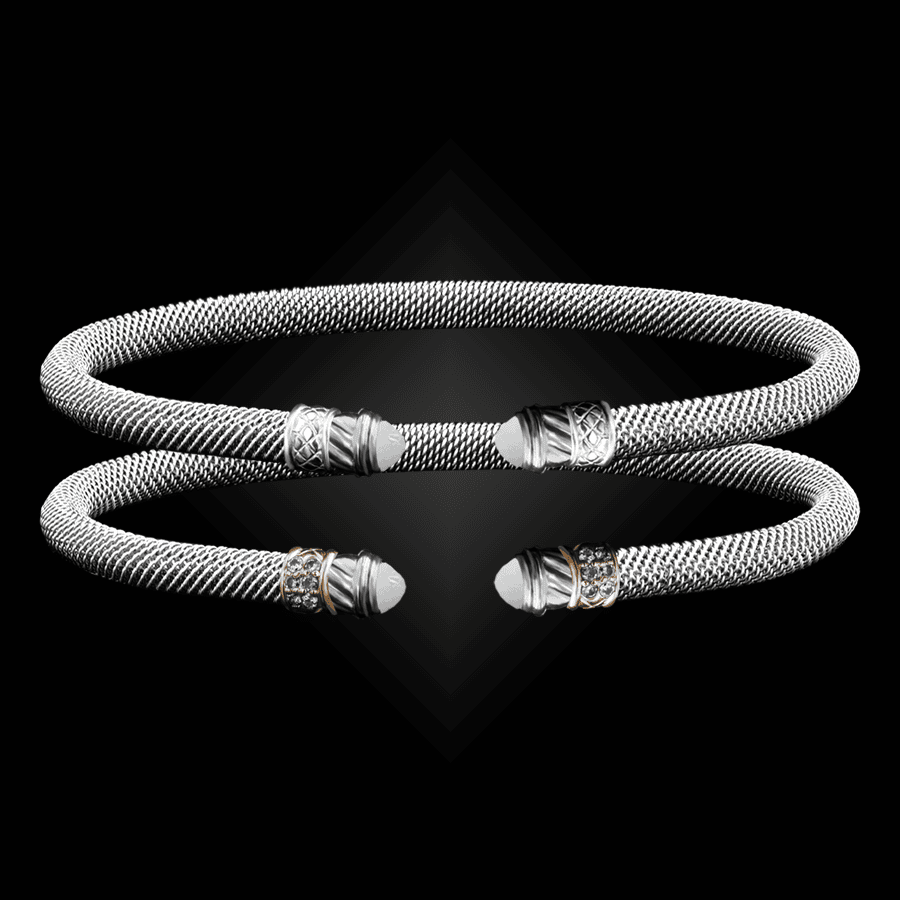 202 Mother of Pearl Milanese Mesh Classica Cuff Bracelet