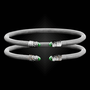 202 Peridot Milanese Mesh Classica Cuff Bracelet