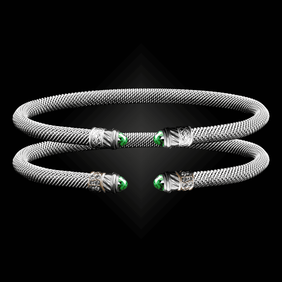 202 Peridot Milanese Mesh Classica Cuff Bracelet
