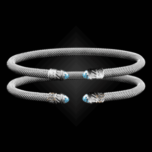 202 Sky Blue Topaz Milanese Mesh Classica Cuff Bracelet