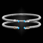 202 Reconstituted Turquoise Milanese Mesh Classica Cuff Bracelet