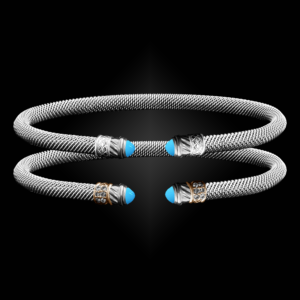 202 Reconstituted Turquoise Milanese Mesh Classica Cuff Bracelet