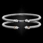 203 Amethyst Milanese Mesh Natura Cuff Bracelet