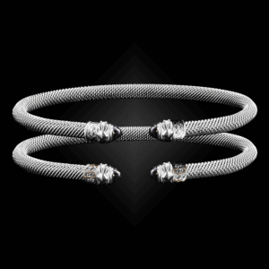 203 Amethyst Milanese Mesh Natura Cuff Bracelet