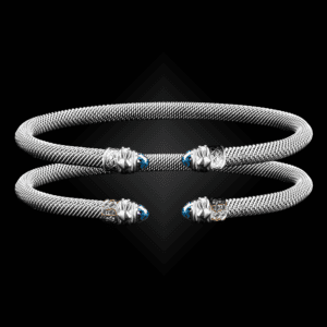 203 Blue Topaz Milanese Mesh Natura Cuff Bracelet