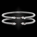 203 Garnet Milanese Mesh Natura Cuff Bracelet