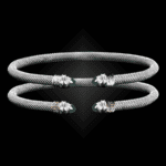 203 Green Onyx Milanese Mesh Natura Cuff Bracelet