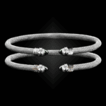 203 Lab Created Emerald Milanese Mesh Natura Cuff Bracelet