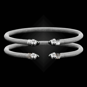203 Lab Created Emerald Milanese Mesh Natura Cuff Bracelet