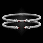 203 Lab Created Ruby Milanese Mesh Natura Cuff Bracelet