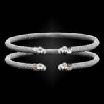 203 Mother of Pearl Milanese Mesh Natura Cuff Bracelet