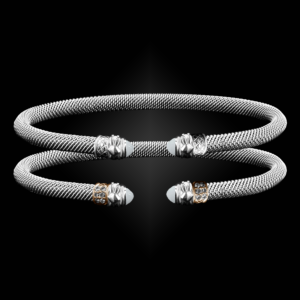 203 Mother of Pearl Milanese Mesh Natura Cuff Bracelet