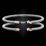 203 Onyx Black Milanese Mesh Natura Cuff Bracelet