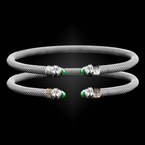 203 Peridot Milanese Mesh Natura Cuff Bracelet