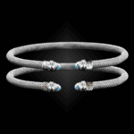 203 Sky Blue Topaz Milanese Mesh Natura Cuff Bracelet