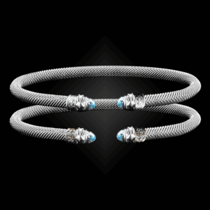203 Sky Blue Topaz Milanese Mesh Natura Cuff Bracelet