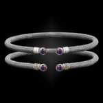 207 Amethyst Milanese Mesh La Madre Cuff Bracelet