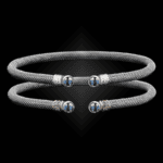 207 Blue Topaz Milanese Mesh La Madre Cuff Bracelet