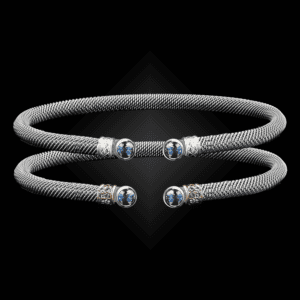 207 Blue Topaz Milanese Mesh La Madre Cuff Bracelet