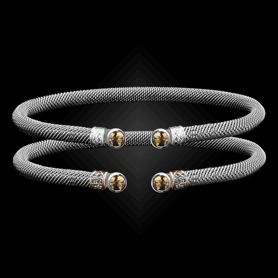 207 Citrine Milanese Mesh La Madre Cuff Bracelet