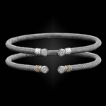 207 Diamond Milanese Mesh La Madre Cuff Bracelet