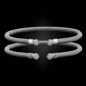 207 Diamond Milanese Mesh La Madre Cuff Bracelet
