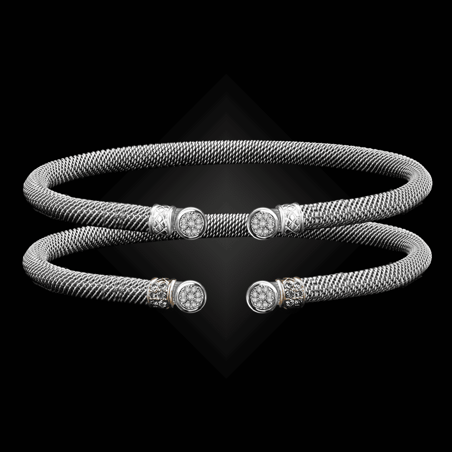 207 Diamond Milanese Mesh La Madre Cuff Bracelet