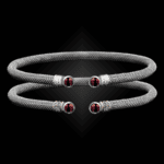 207 Garnet Milanese Mesh La Madre Cuff Bracelet
