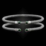 207 Lab Created Emerald Milanese Mesh La Madre Cuff Bracelet