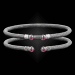 207 Lab Created Pink Sapphire Milanese Mesh La Madre Cuff Bracelet