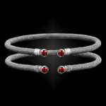 207 Lab Created Ruby Milanese Mesh La Madre Cuff Bracelet